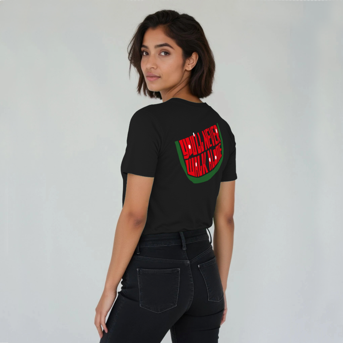 Women's "Gaza, you'll never walk alone" T-shirt – black
