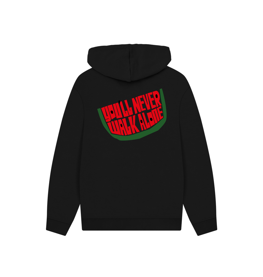 Black Printed Hoody Back