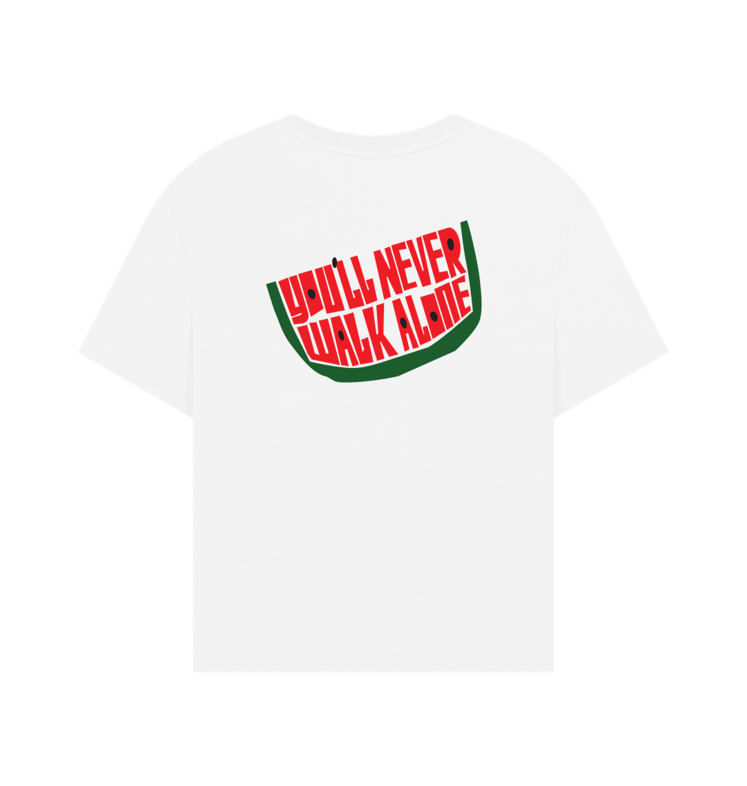 Women's "Gaza you'll never walk alone" t-shirt – white